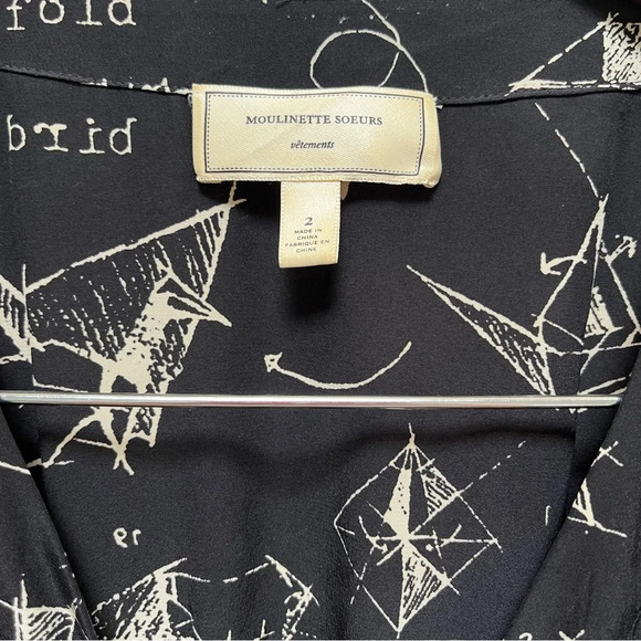 Moulinette Soeurs Midi Silk Dress Size 2 - Picture 6 of 10